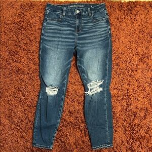 American Eagle Outfitters Curvy High Rise Distressed Jegging Size 14